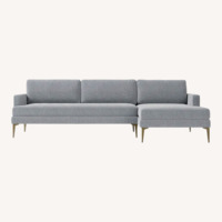 West Elm Andes Light Gray 2 Piece Sectional