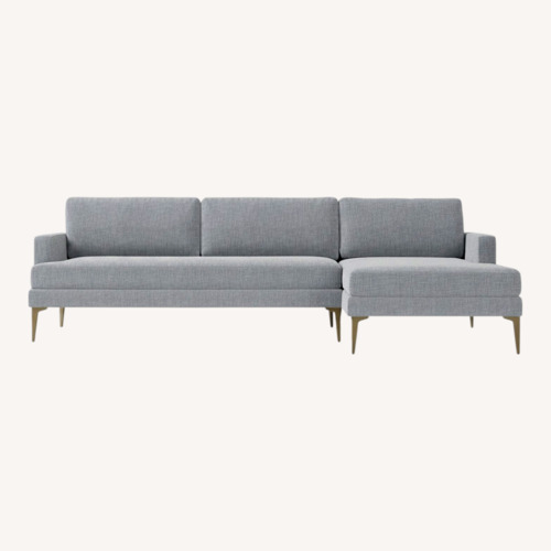 Used West Elm Andes Light Gray 2 Piece Sectional for sale on AptDeco