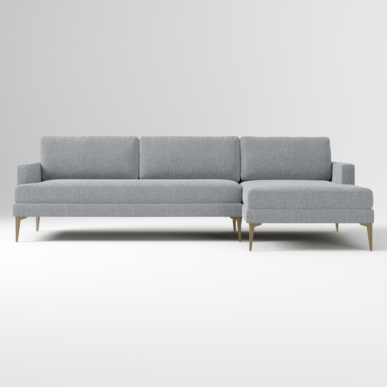 West Elm Andes Light Gray 2 Piece Sectional - image-5