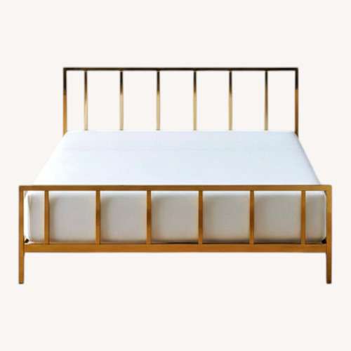 Used CB2 Alchemy Gold Metal Full Bed for sale on AptDeco