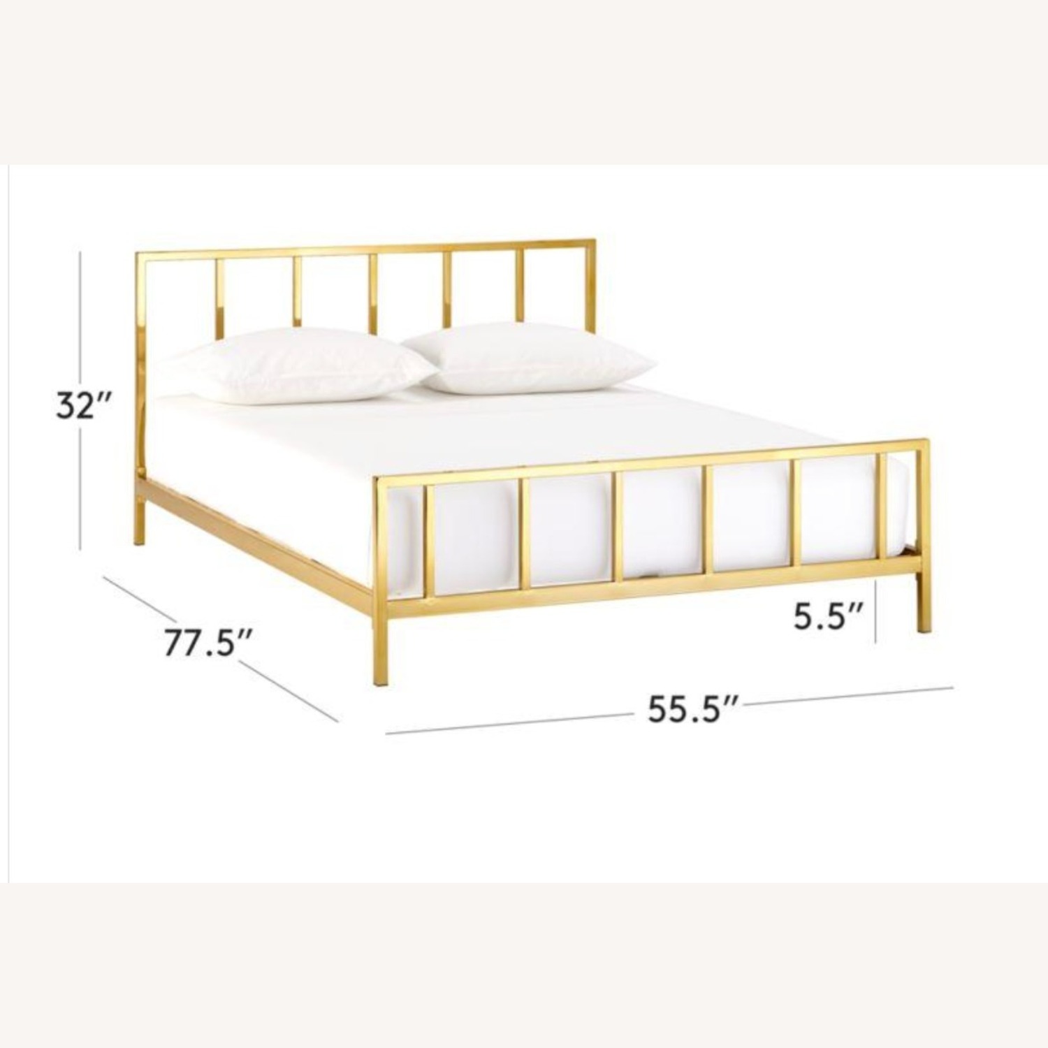CB2 Alchemy Gold Metal Full Bed - image-2