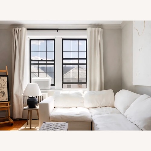 Used Movie Night White Linen 3+ Piece Sectional for sale on AptDeco
