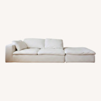 Movie Night White Linen 3+ Piece Sectional