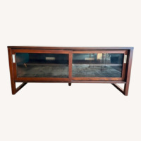 Crate & Barrel Dark Brown Wood Media Storage