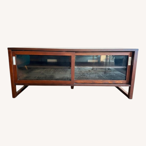 Used Crate & Barrel Dark Brown Wood Media Storage for sale on AptDeco