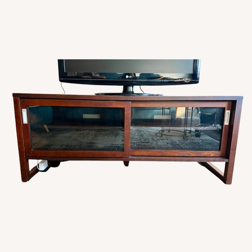 Used Crate & Barrel Dark Brown Wood Media Storage for sale on AptDeco