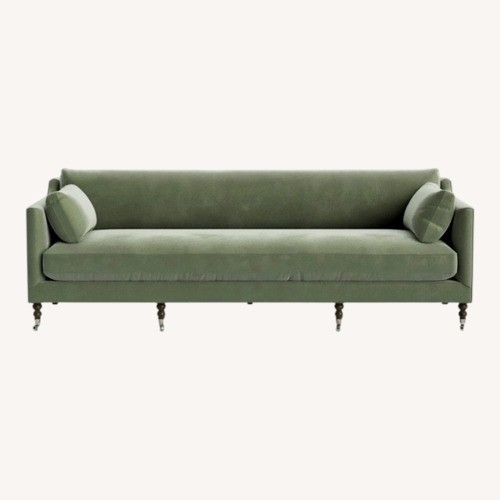 Used Lulu & Georgia Fabienne Green Velvet 3+ Seater Sofa for sale on AptDeco