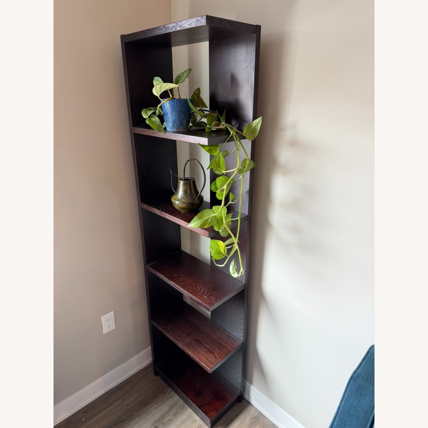 West Elm Dark Brown Wood Bookcase - image-5