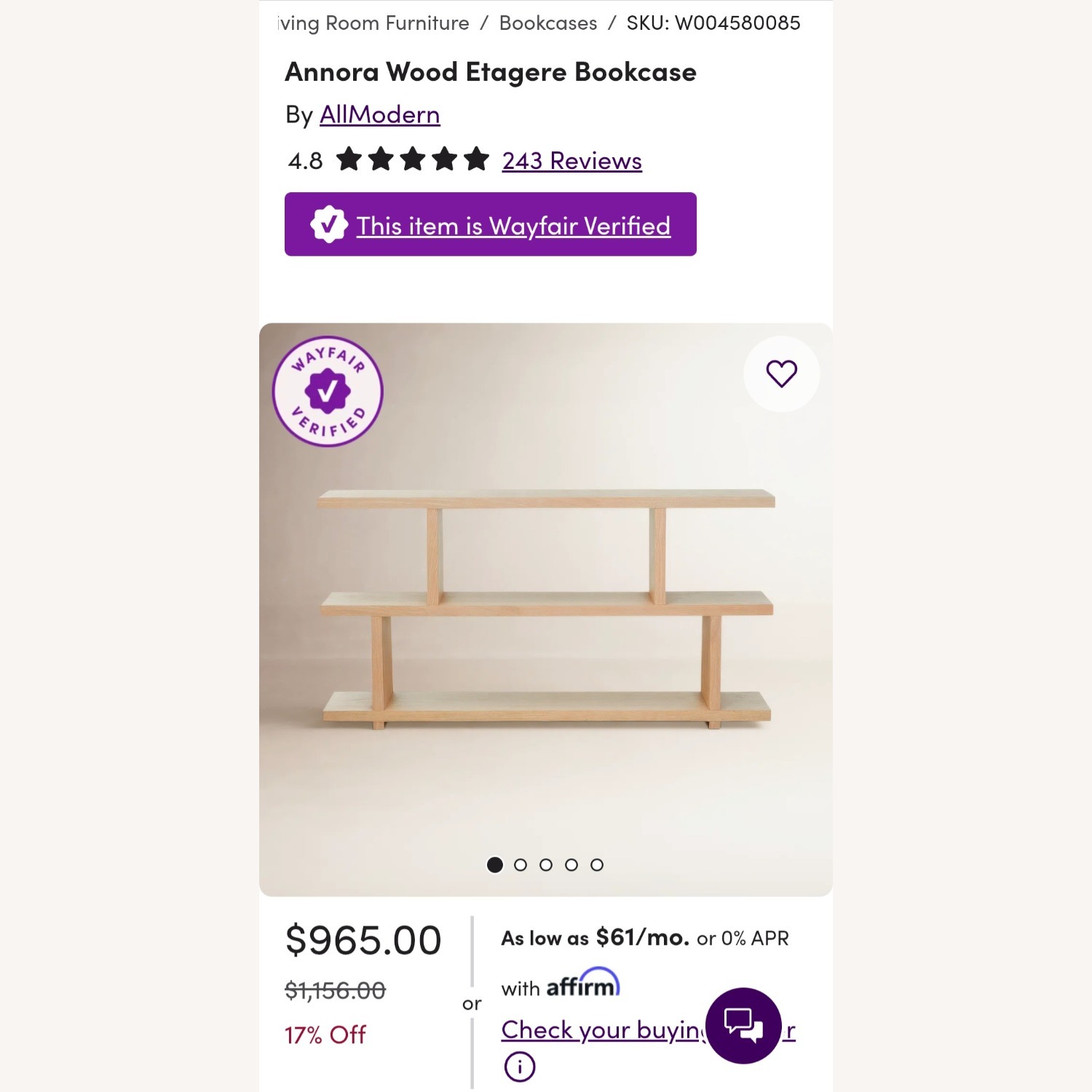 AllModern Natural Wood Bookcase - image-3