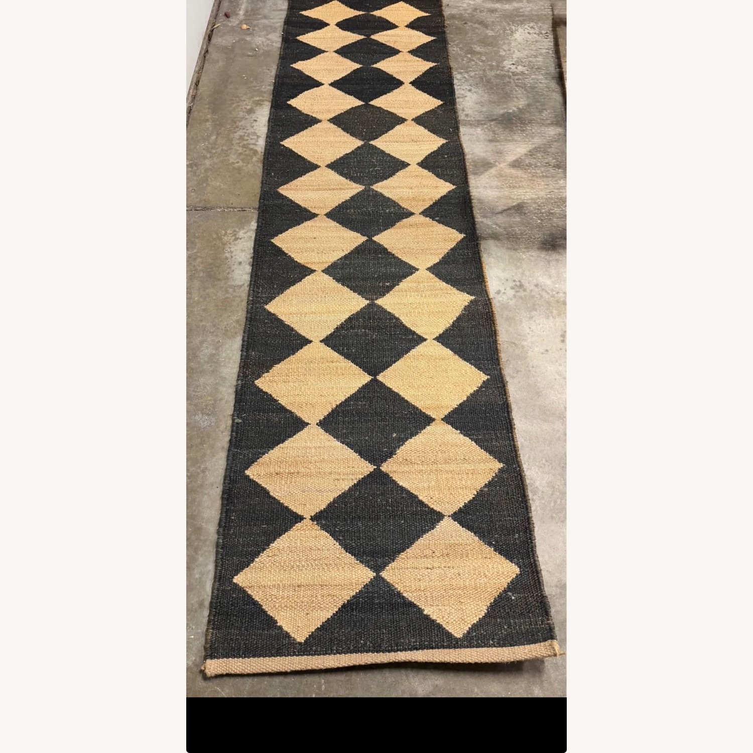 Black and Natural Jute Stair Runner - image-1