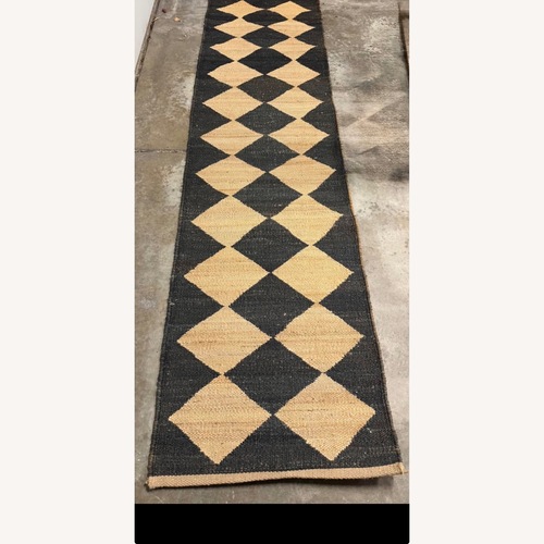 Used Black and Natural Jute Stair Runner for sale on AptDeco