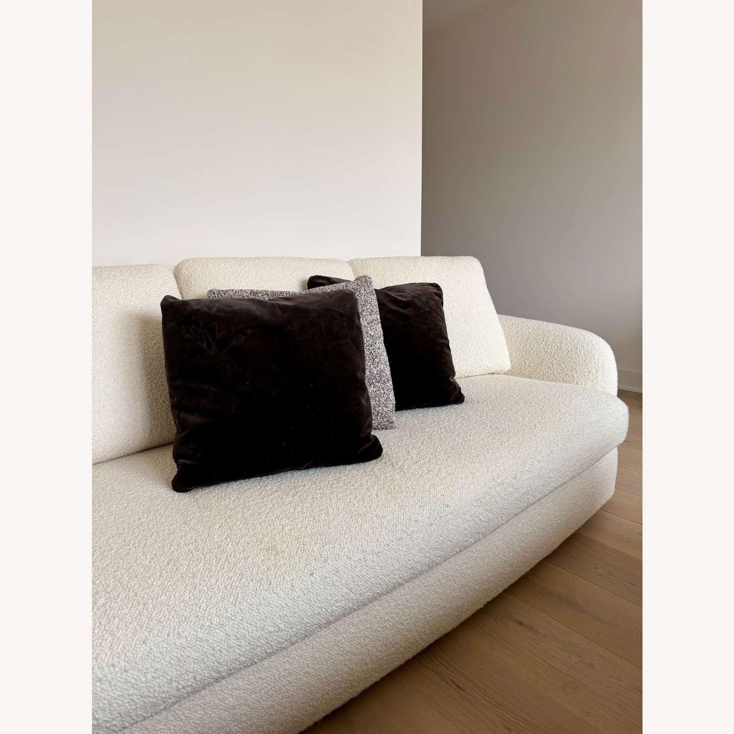 Poliform St Germain White Boucle 3+ Seater Sofa - image-1