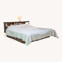 Dark Brown Wood CA King Bed