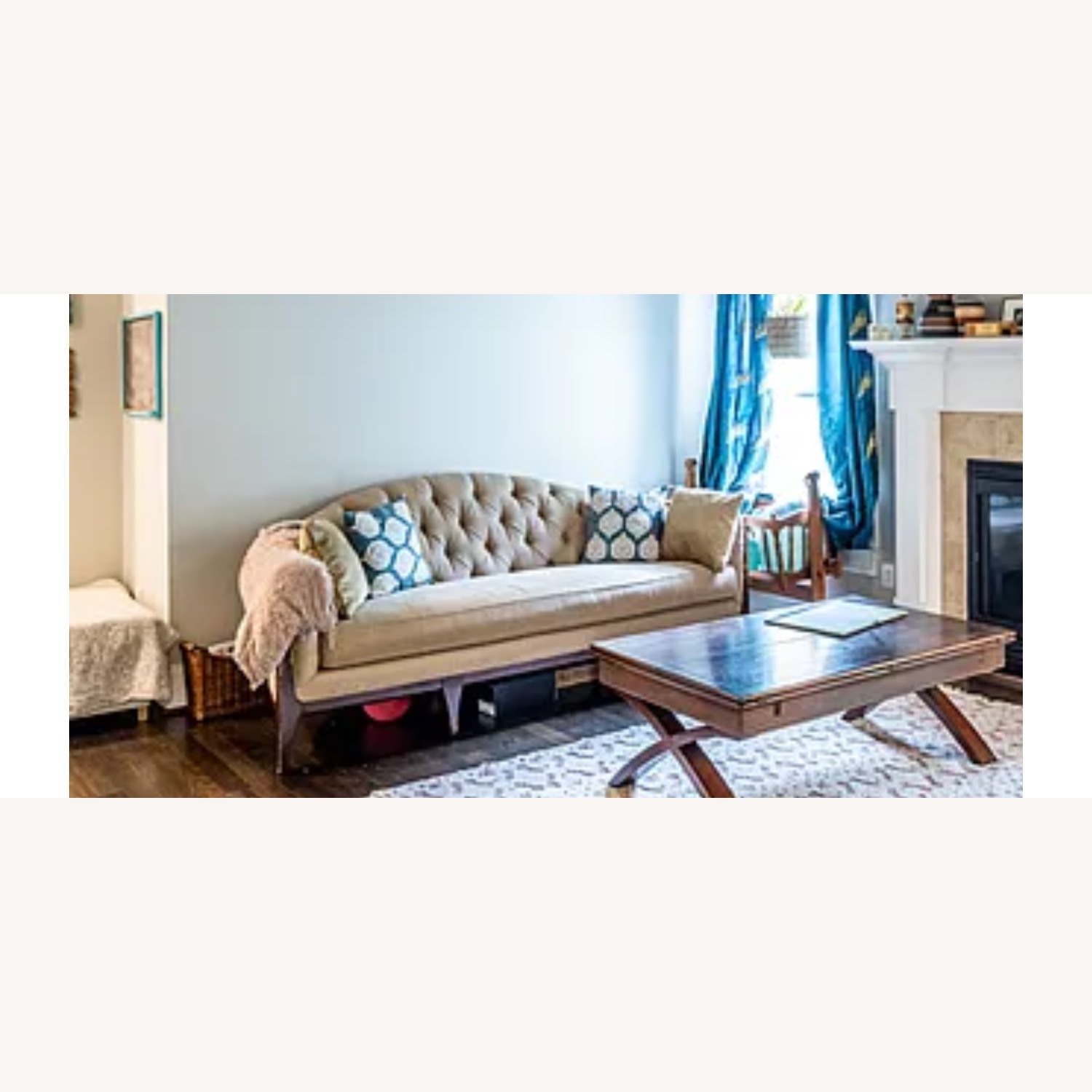 Light Brown Fabric Chaise Lounge - image-2