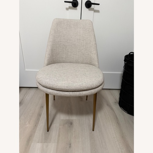 Used West Elm Finley Low Back Dining Chair Oatmeal  for sale on AptDeco