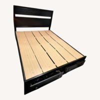 Black Wood Queen Bed