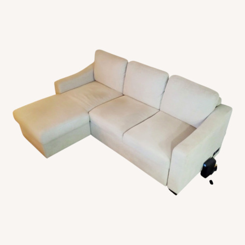 Used Costco Coddle Luke Light Brown Fabric 2 Piece Sectional for sale on AptDeco