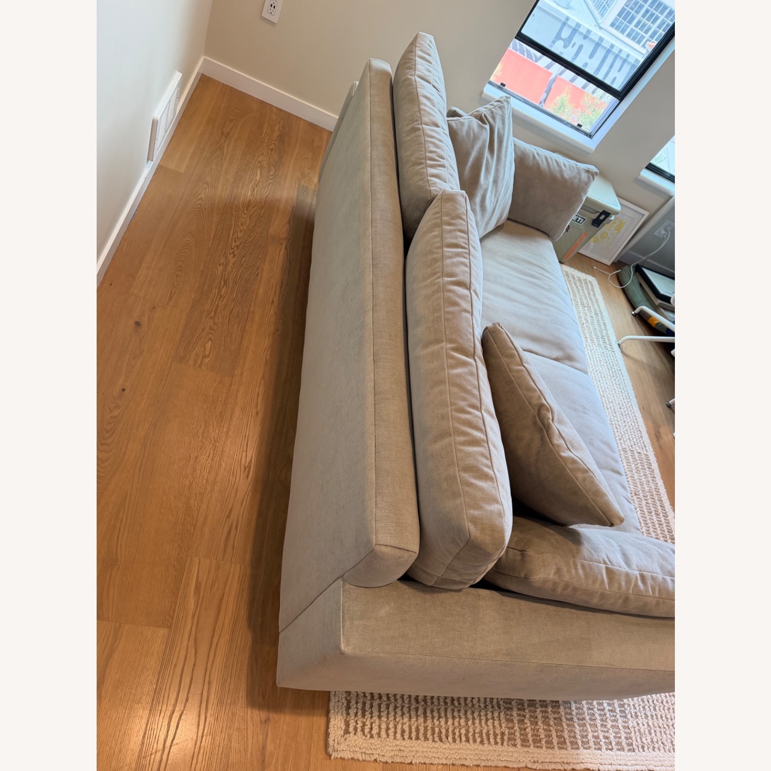 West Elm Harmony Natural Velvet 2 Seater Sofa - image-3