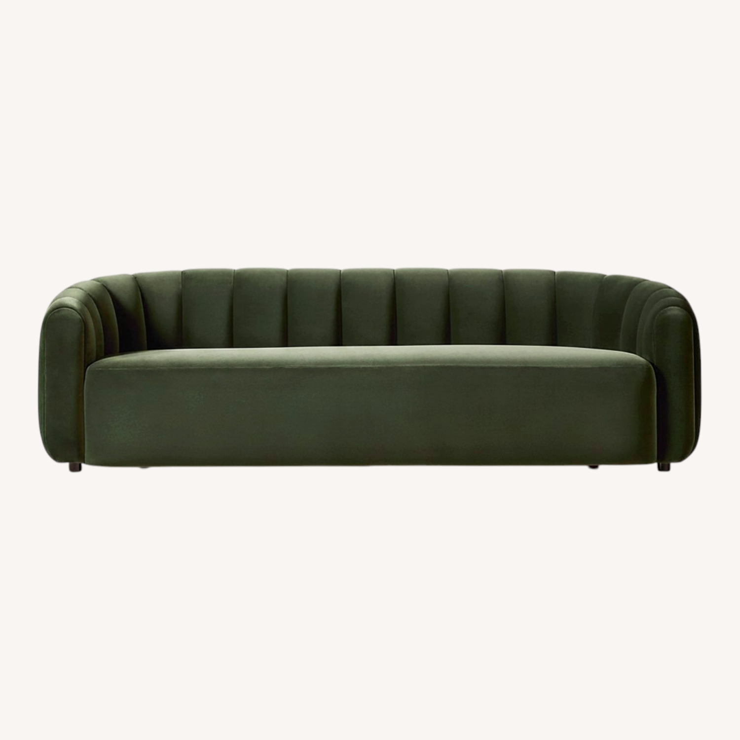 CB2 Fitz 97.5” Channeled Green Velvet Sofa - image-7
