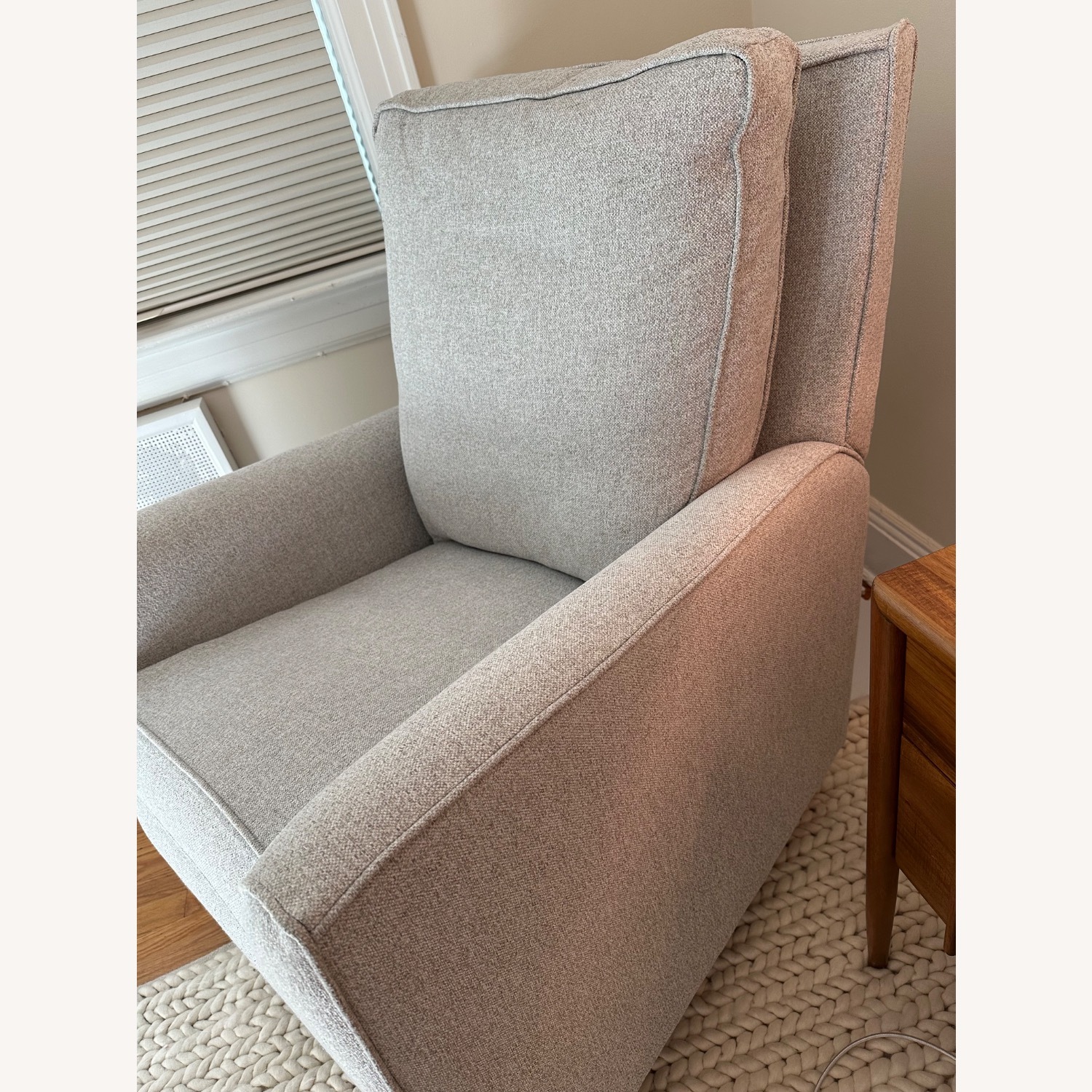 Pottery Barn Kids Bedford Light Gray Fabric Nursing Chair - image-4