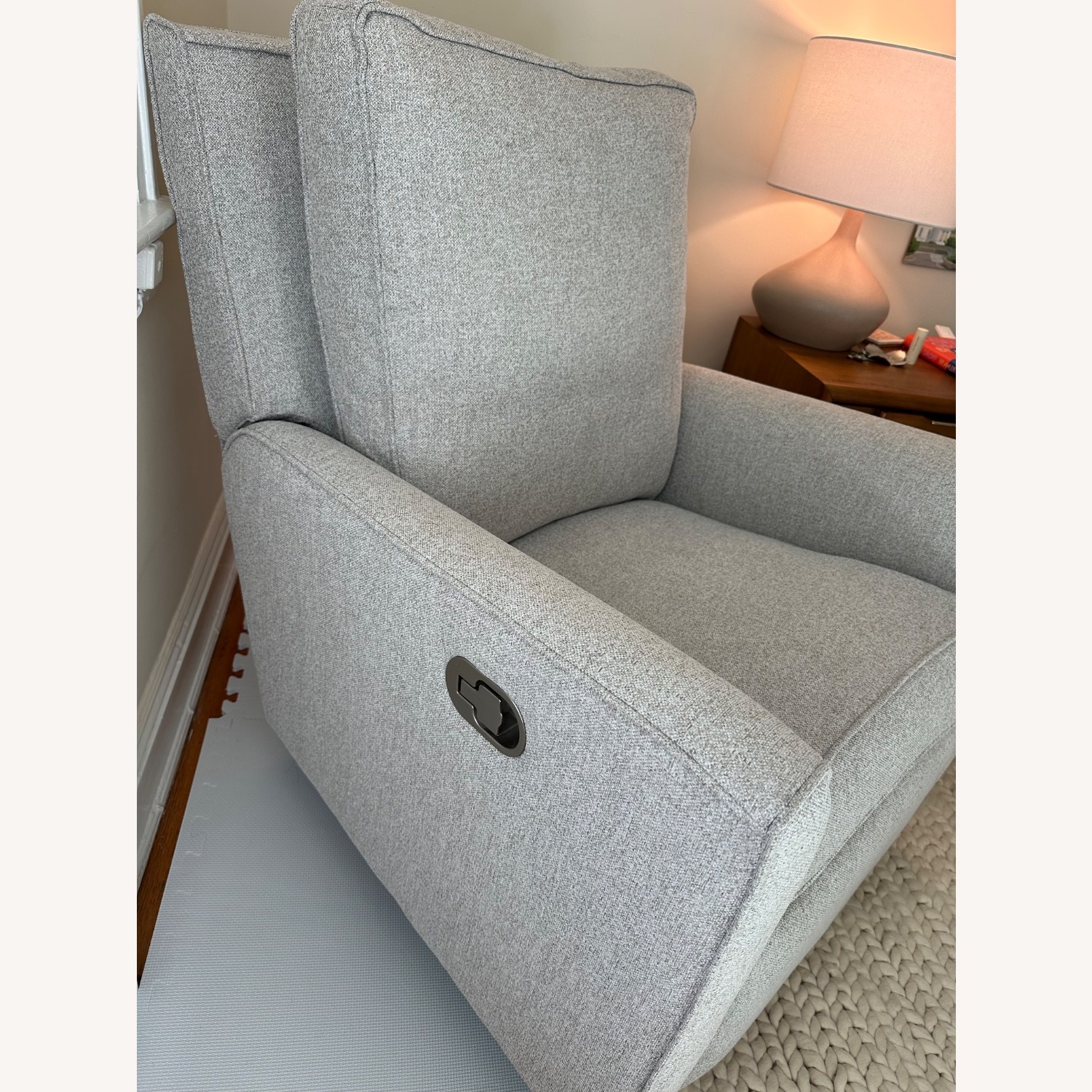 Pottery Barn Kids Bedford Light Gray Fabric Nursing Chair - image-3