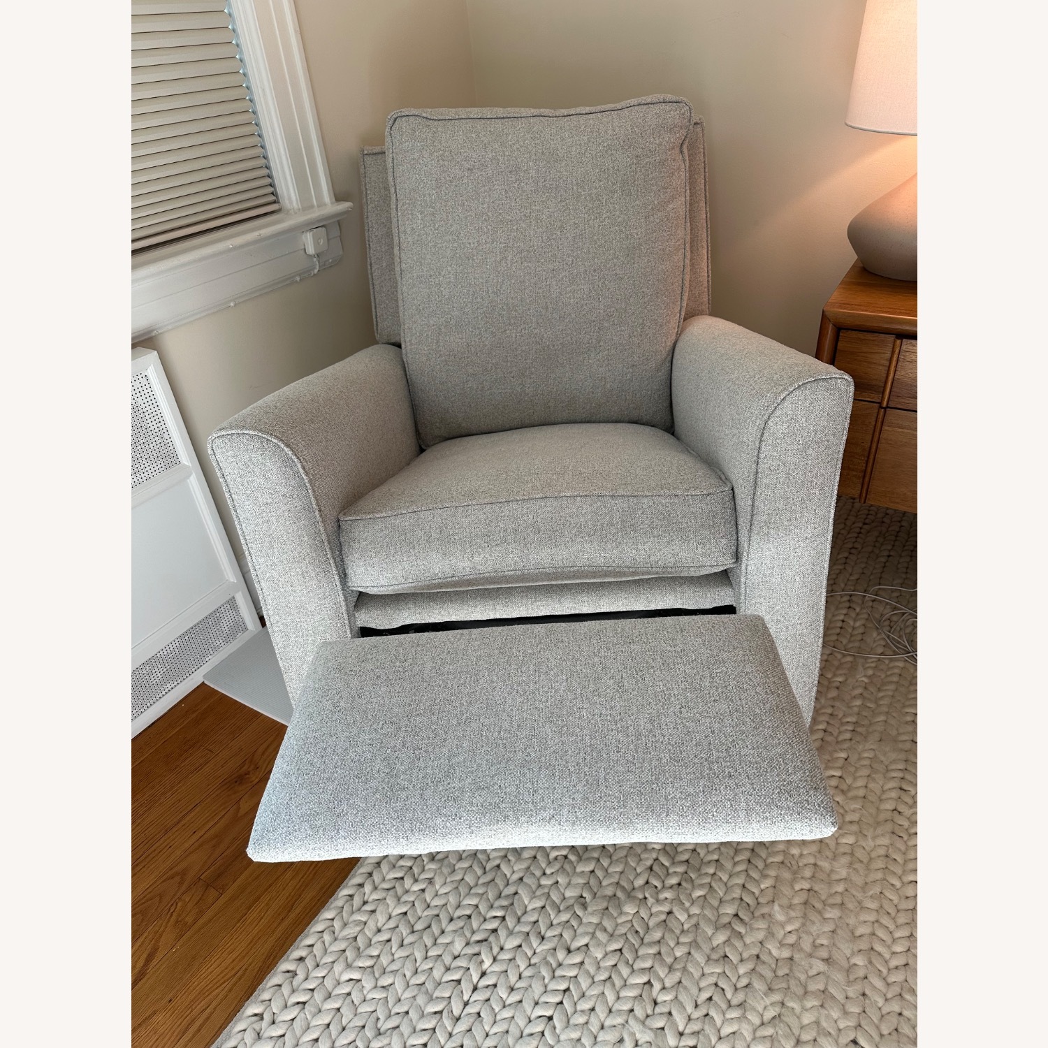 Pottery Barn Kids Bedford Light Gray Fabric Nursing Chair - image-7
