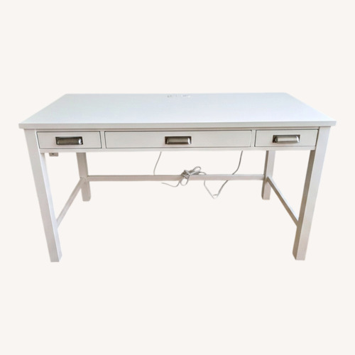 Used Bob’ furniture Spencer white 54’’ Desk for sale on AptDeco
