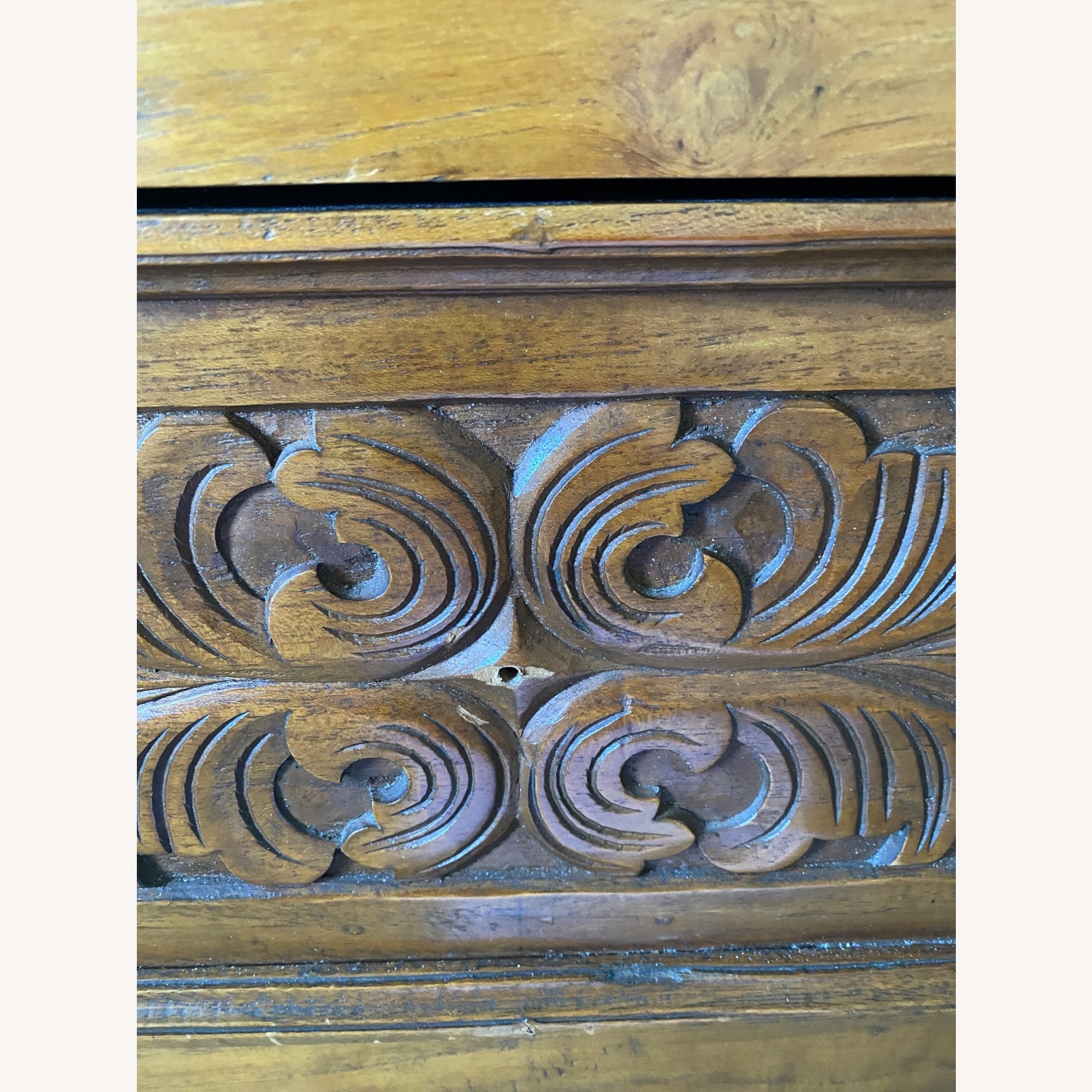 Vintage Javanese Indonesian Jati Wood Bench - image-9
