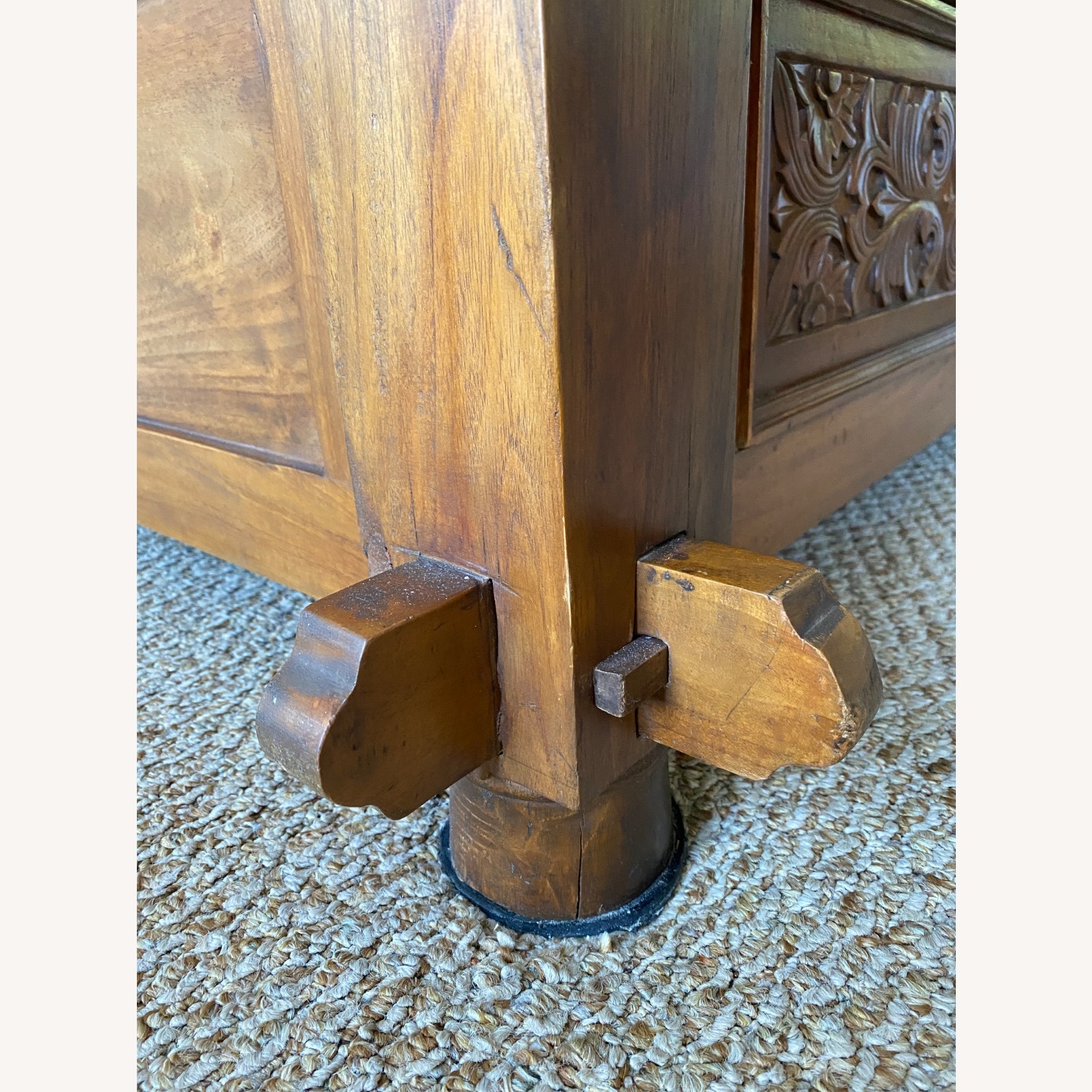 Vintage Javanese Indonesian Jati Wood Bench - image-4