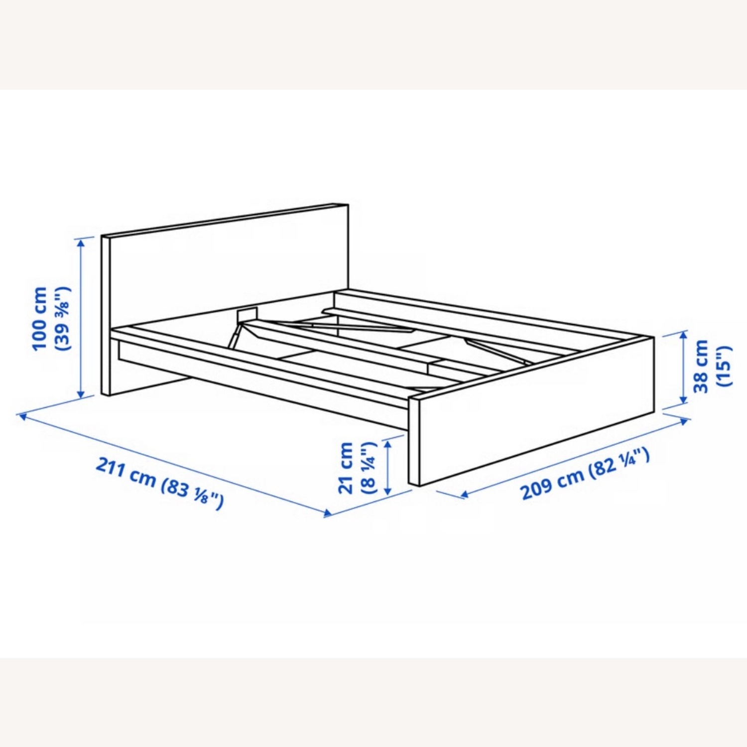 IKEA Malm White King Bedframe - image-2