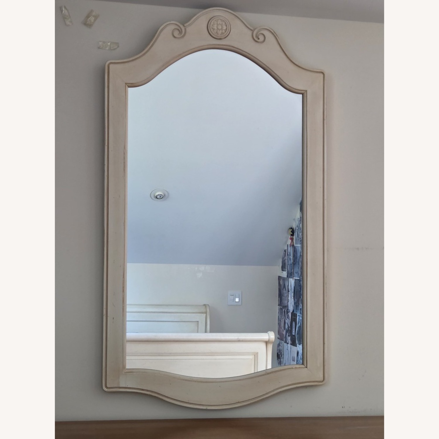 Ethan Allen French Light Brown Wood Wall Mirror - image-1