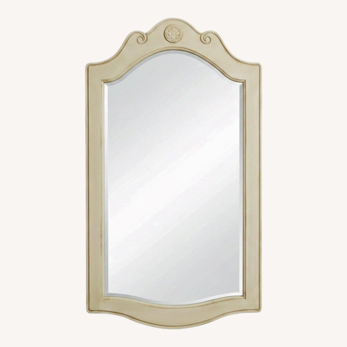 Used Ethan Allen French Light Brown Wood Wall Mirror for sale on AptDeco