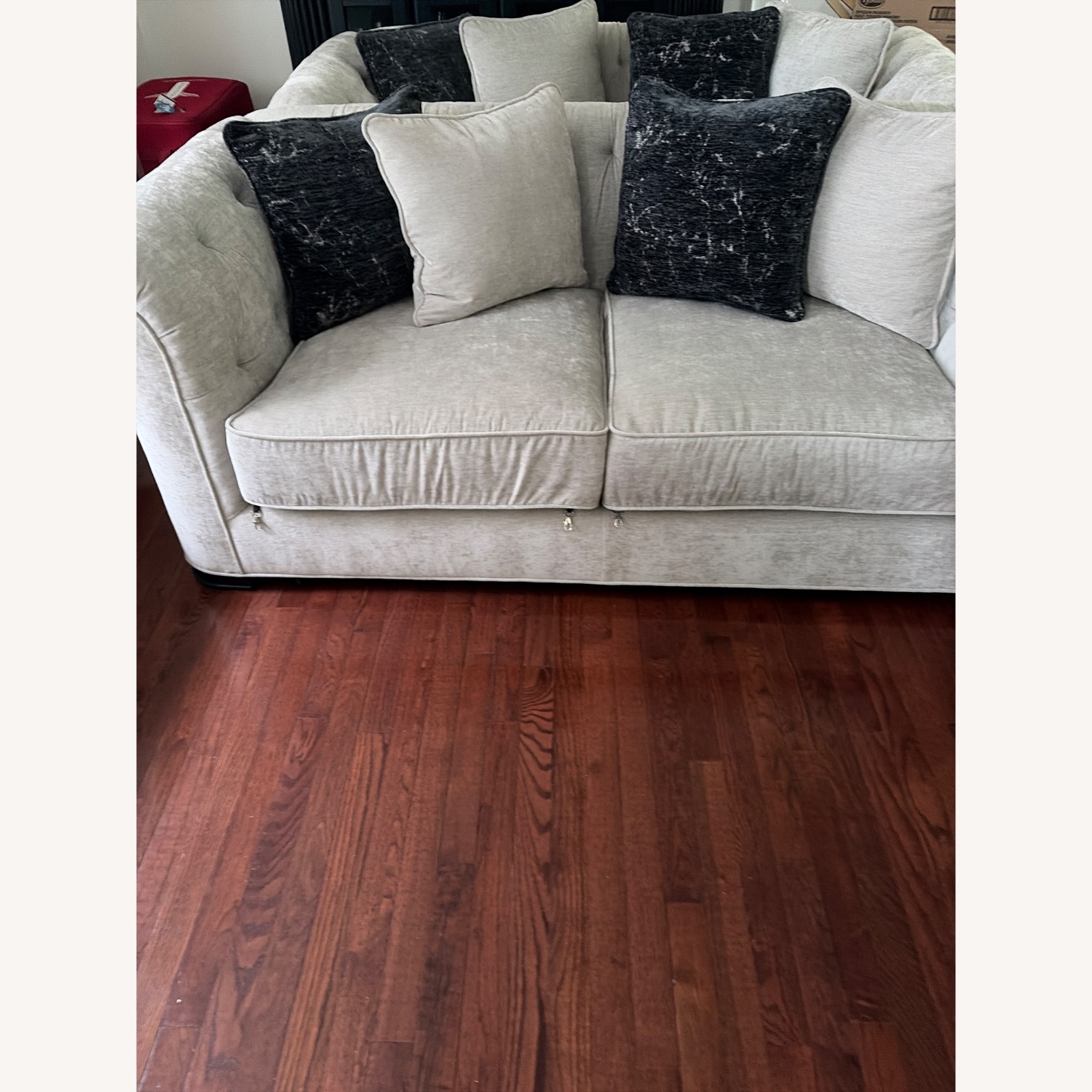 Raymour & Flanigan Dove Gray Loveseat - image-2