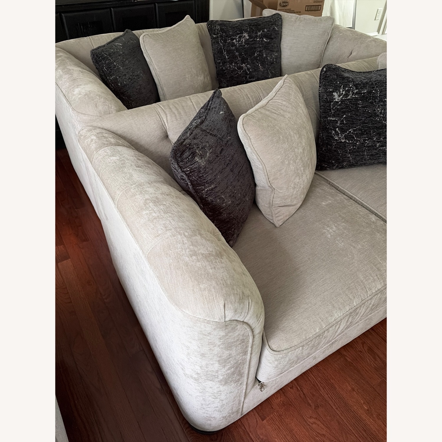 Raymour & Flanigan Dove Gray Loveseat - image-3