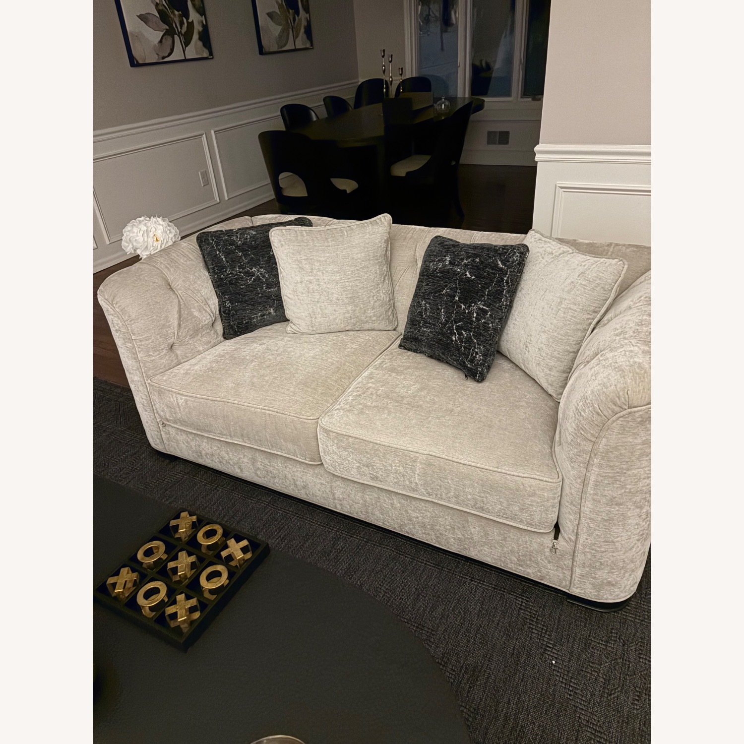 Raymour & Flanigan Dove Gray Loveseat - image-1