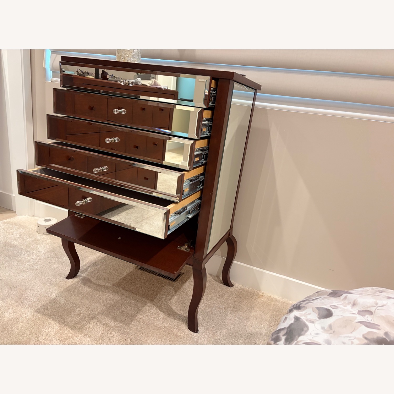 Custom Walnut Jewelry Cabinet with Drawers  - image-3