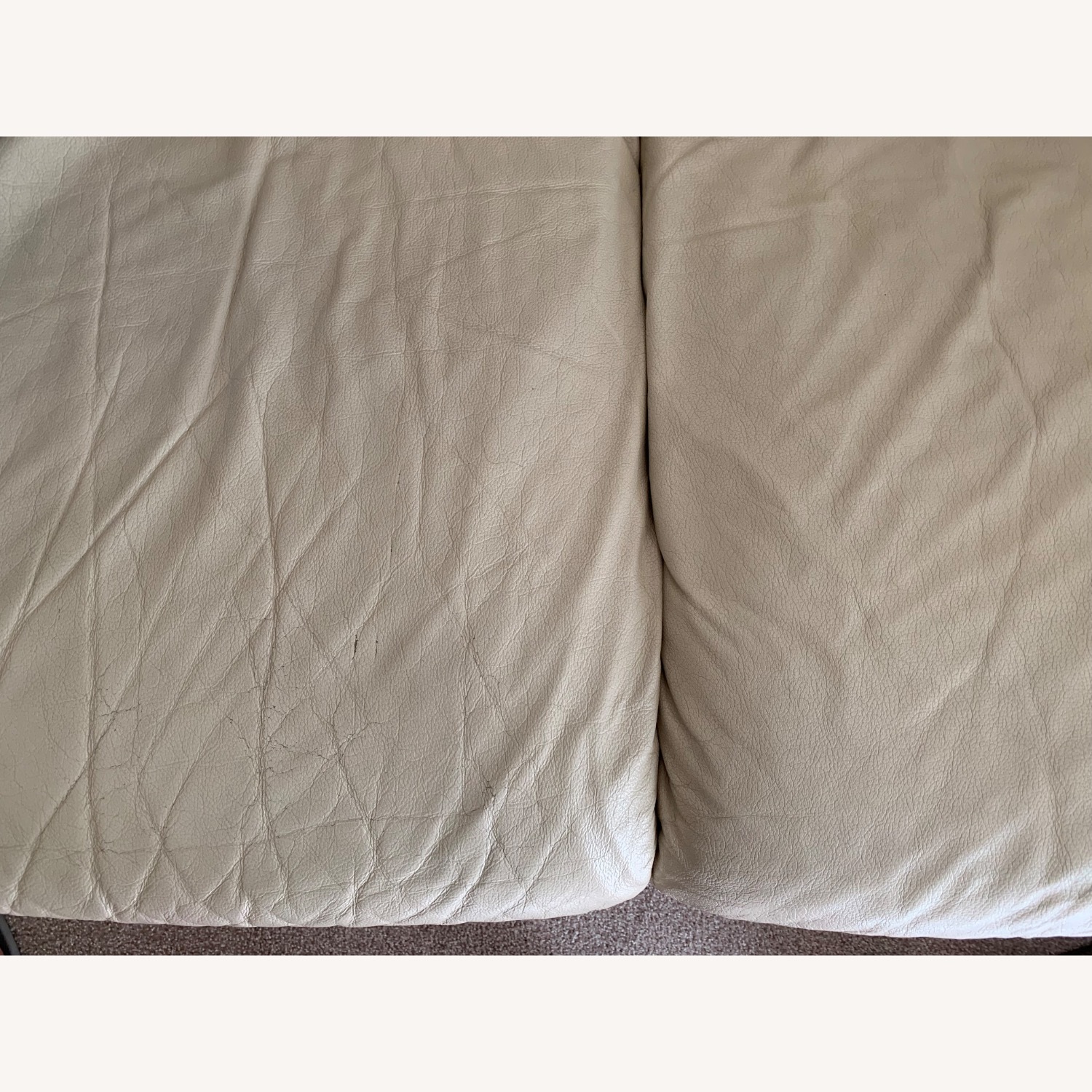Nautical Marine White Leather 3+ Seater Sofa - image-2