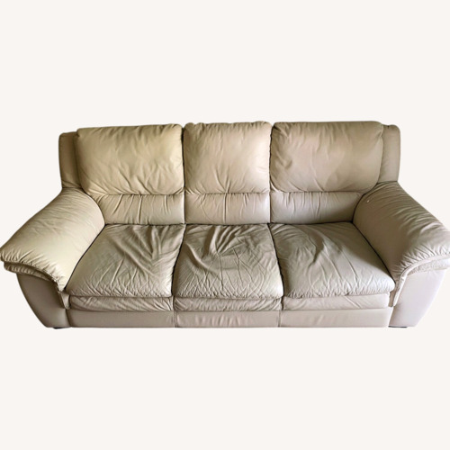 Used Nautical Marine White Leather 3+ Seater Sofa for sale on AptDeco