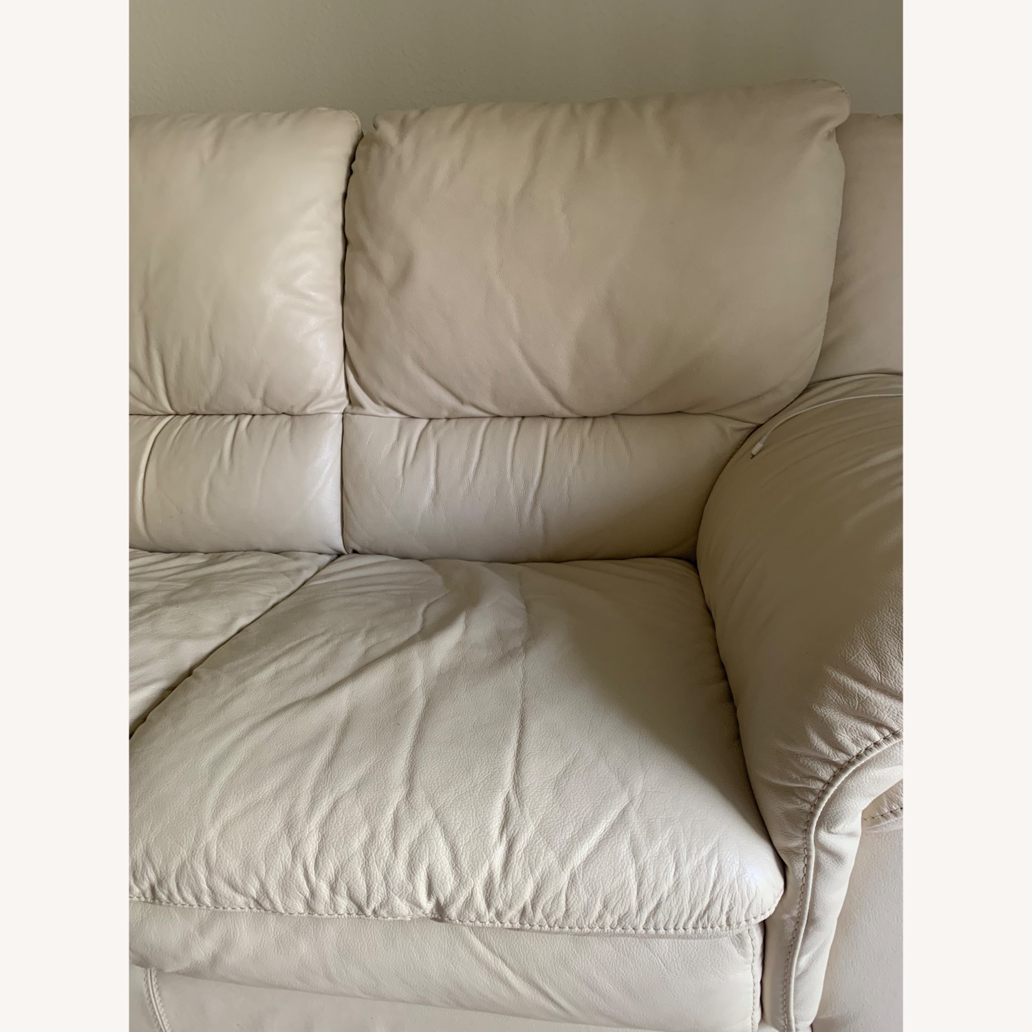 Nautical Marine White Leather 3+ Seater Sofa - image-4