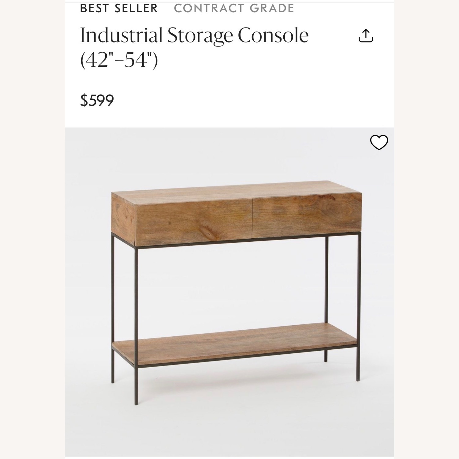 West Elm Industrial Storage Console 42” - image-4