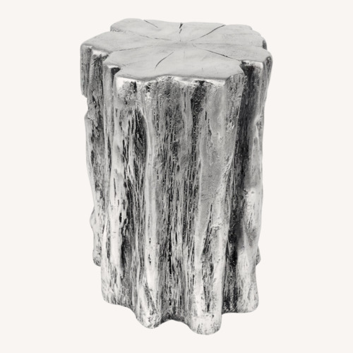 Used Silver Tree Stump Side End Table Faux Wood - (2) for sale on AptDeco