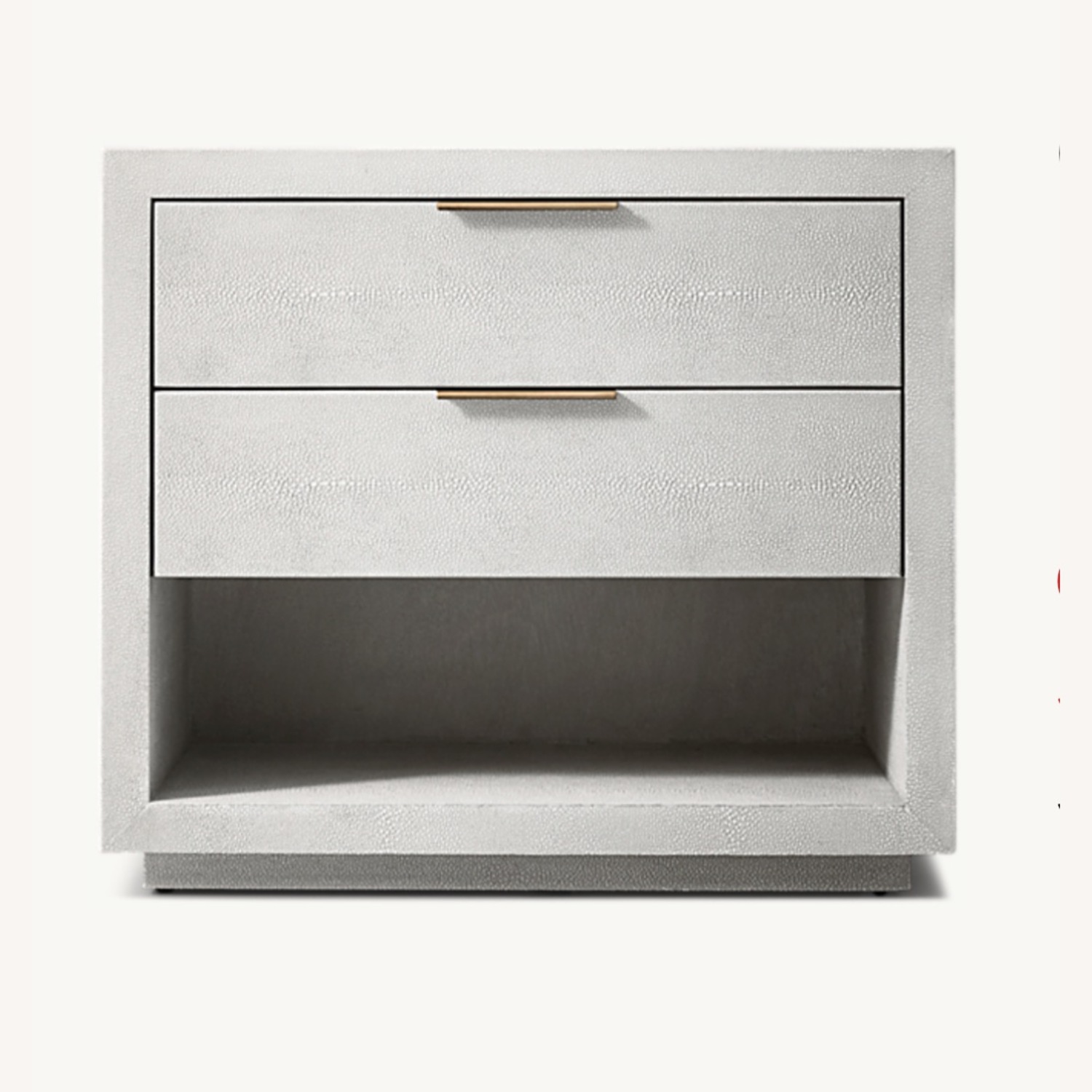 Restoration Hardware Clio Shagreen 2-Drawer Open Nightstand - image-0