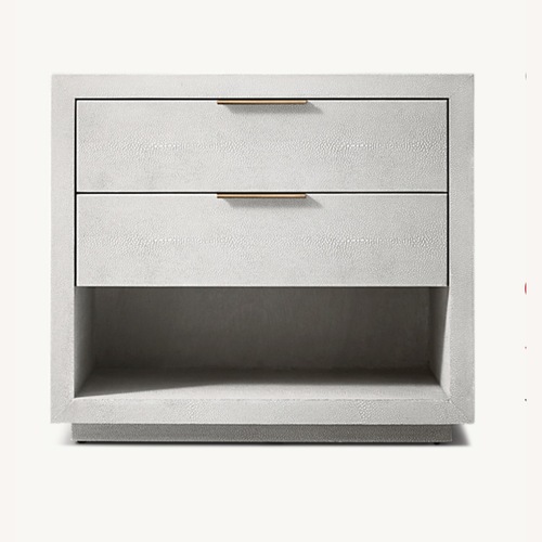 Used Restoration Hardware Clio Shagreen 2-Drawer Open Nightstand for sale on AptDeco