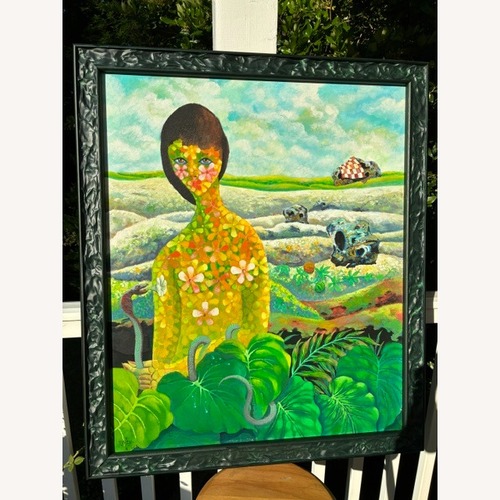 Used Floral Lady Original Oil Painting for sale on AptDeco