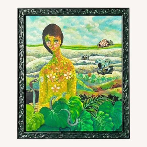 Used Floral Lady Original Oil Painting for sale on AptDeco