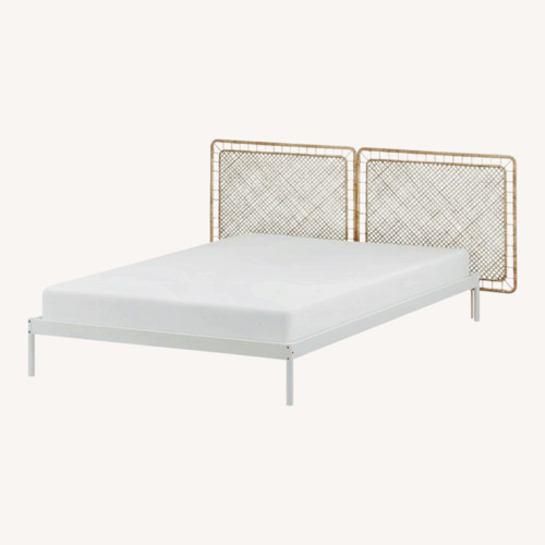 Used IKEA VEVELSTAD Bed Frame With 2 Headboards - Queen for sale on AptDeco