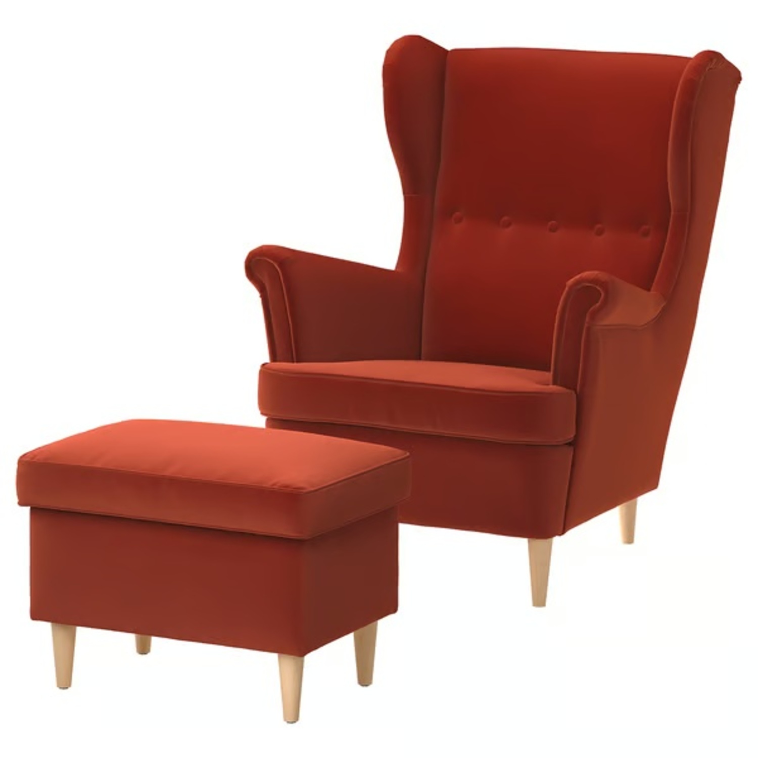 IKEA Strandmon Red Fabric Armchair - image-8