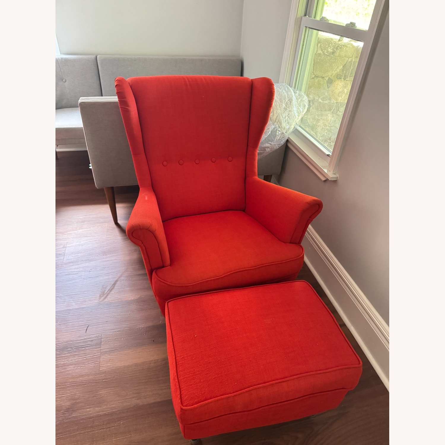 IKEA Strandmon Red Fabric Armchair - image-1