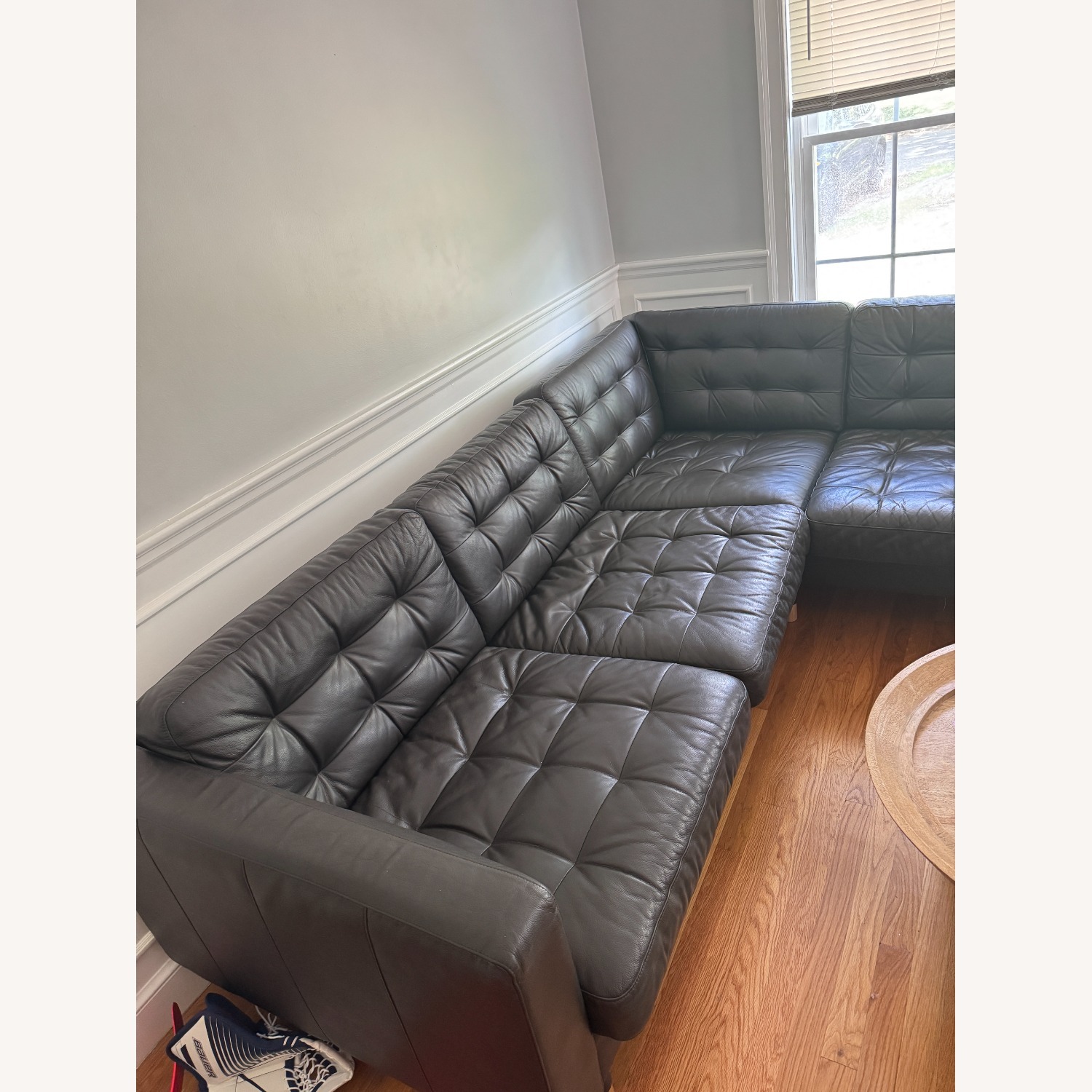 IKEA Morabo Black Leather 3+ Piece Sectional - image-6