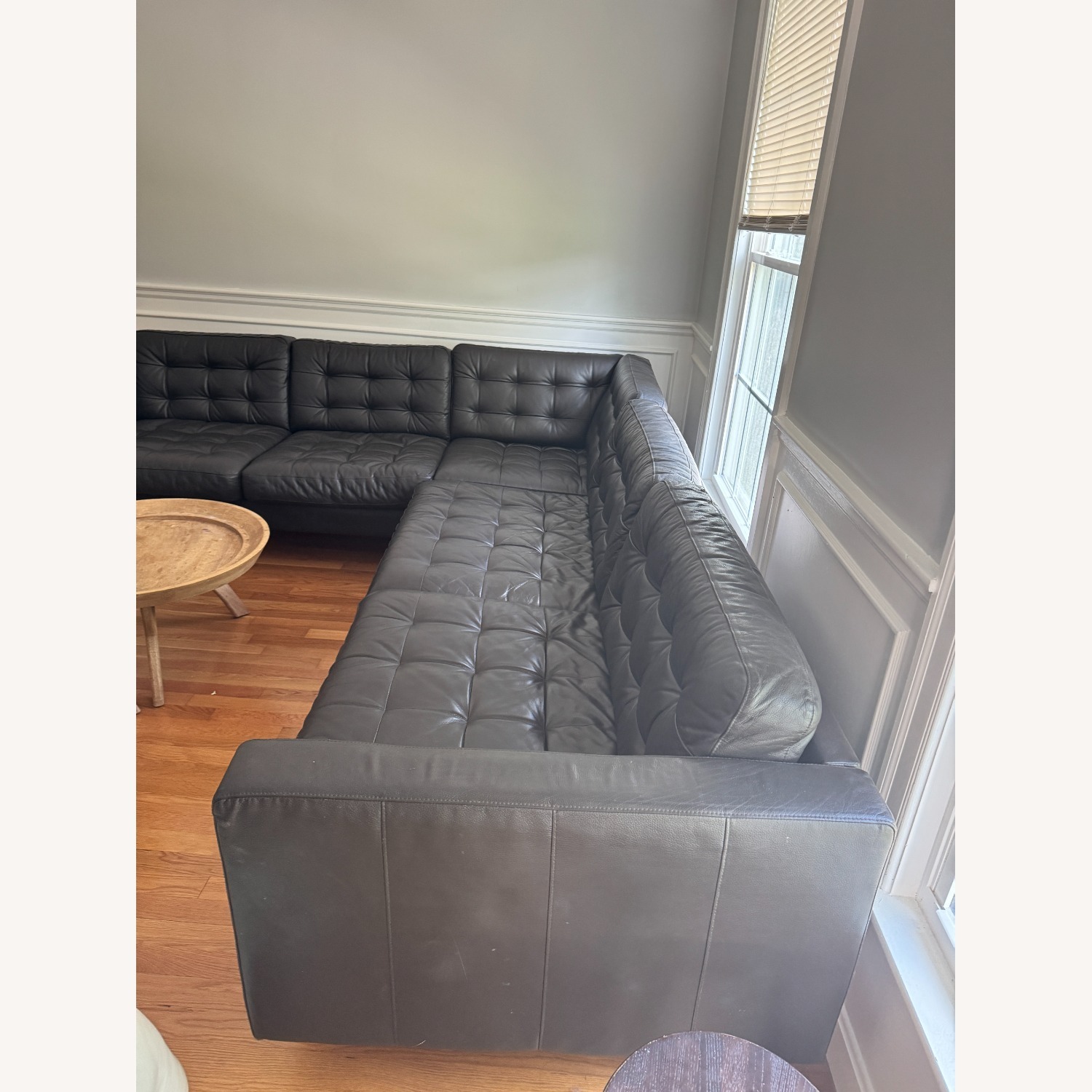 IKEA Morabo Black Leather 3+ Piece Sectional - image-2